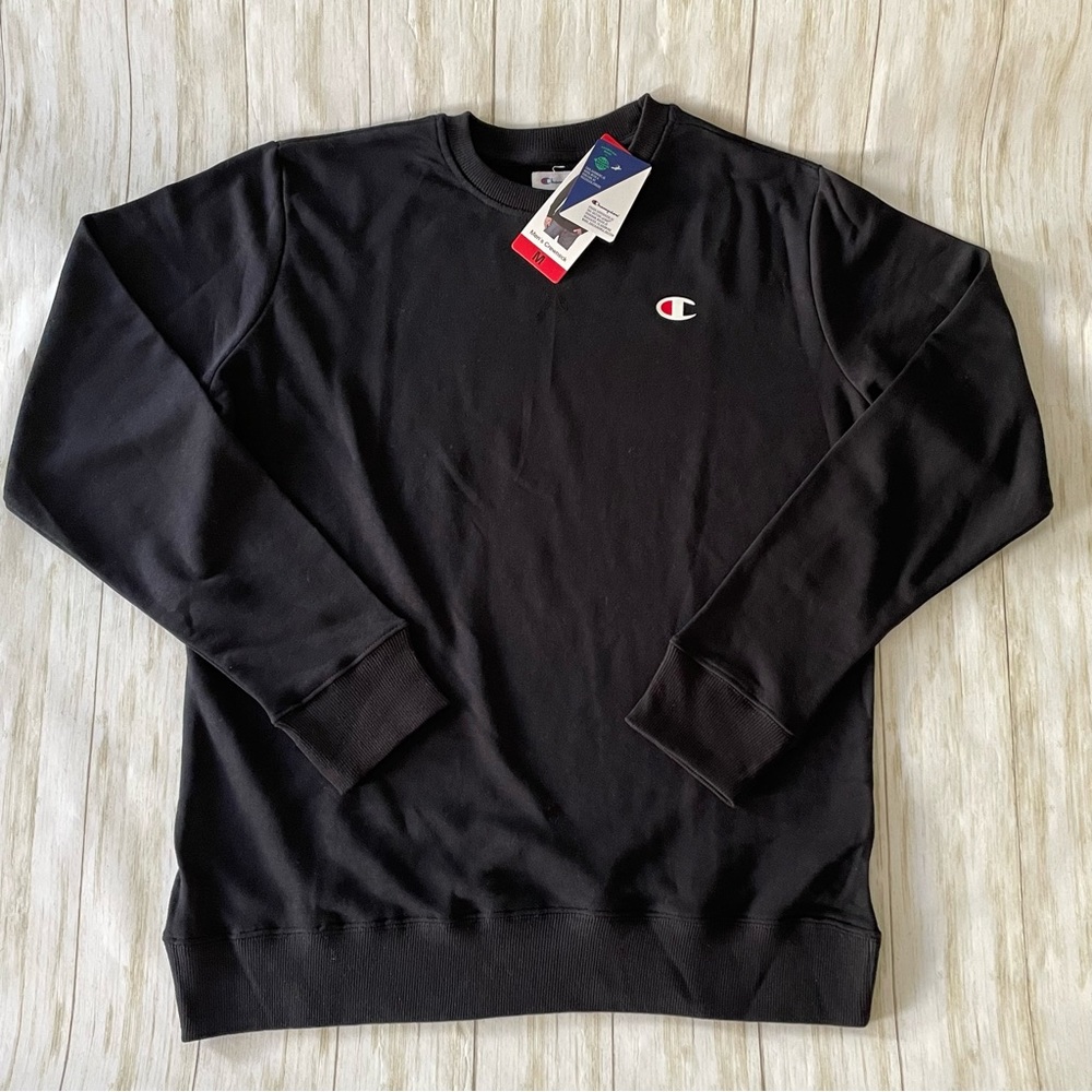 NWT Champion Crew Men Sweater Medium/Large Black